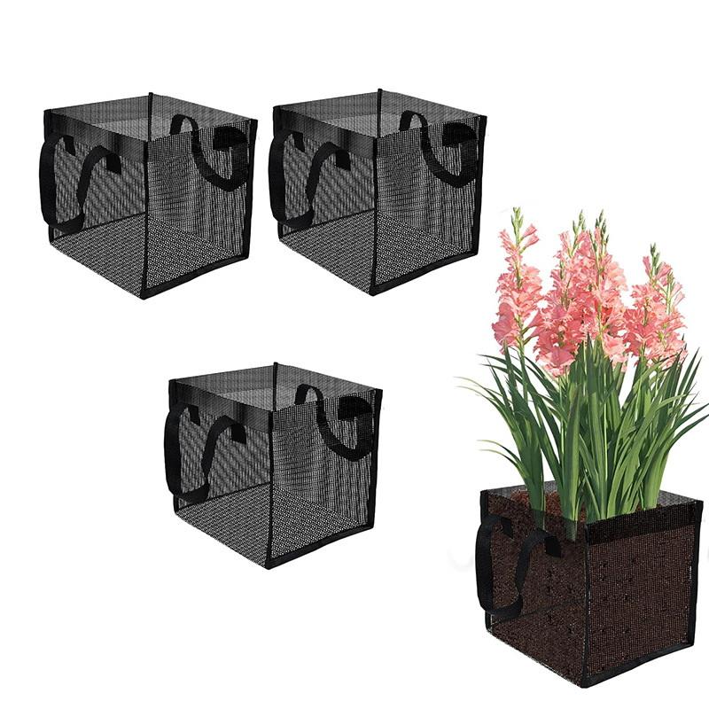 Aquarium Planted Plants - 4 szt. Czarne siatkowe kosze do