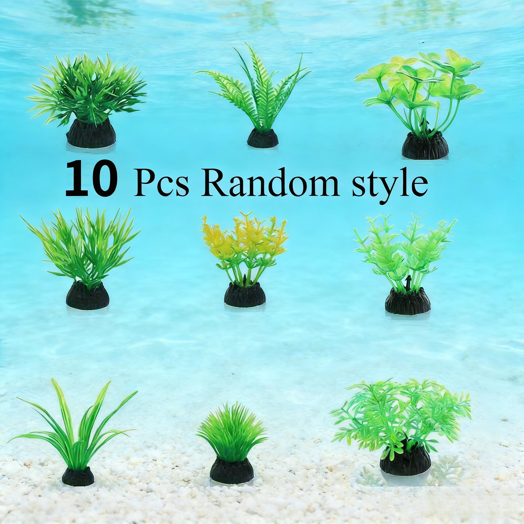 Aquarium Plant Ornament - 10 szt. Zielone sztuczne rośliny do